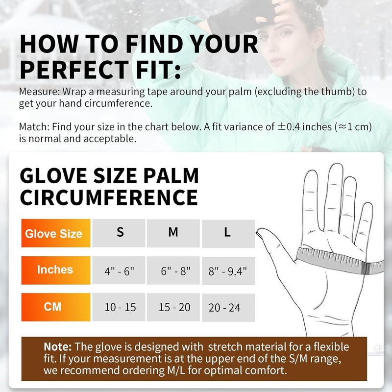 uncn Heated Gloves Fingerless for Women Man with 3.7V 3000mAh Battery Cordless Work Touchscreen Gloves for Winter Cold Weather Rechargeable Electric - Image 4